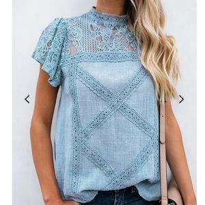 *MOVING SALE* Lace Mock Neck Neck Top